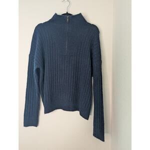 Lucky Brand Wool-Blend Pullover Sweater Quarter Zip Women M